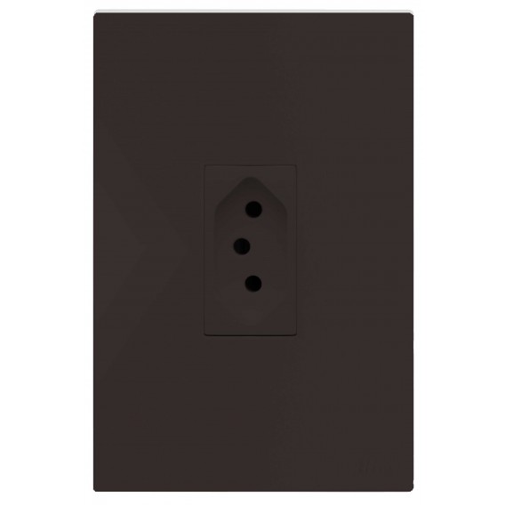 Conjunto Tomada 20a Vertical 4x2 - RECTA CHOCOLATE SATIN FOSCO Conjunto Tomada 20a Vertical 4x2 - RECTA CHOCOLATE SATIN FOSCO